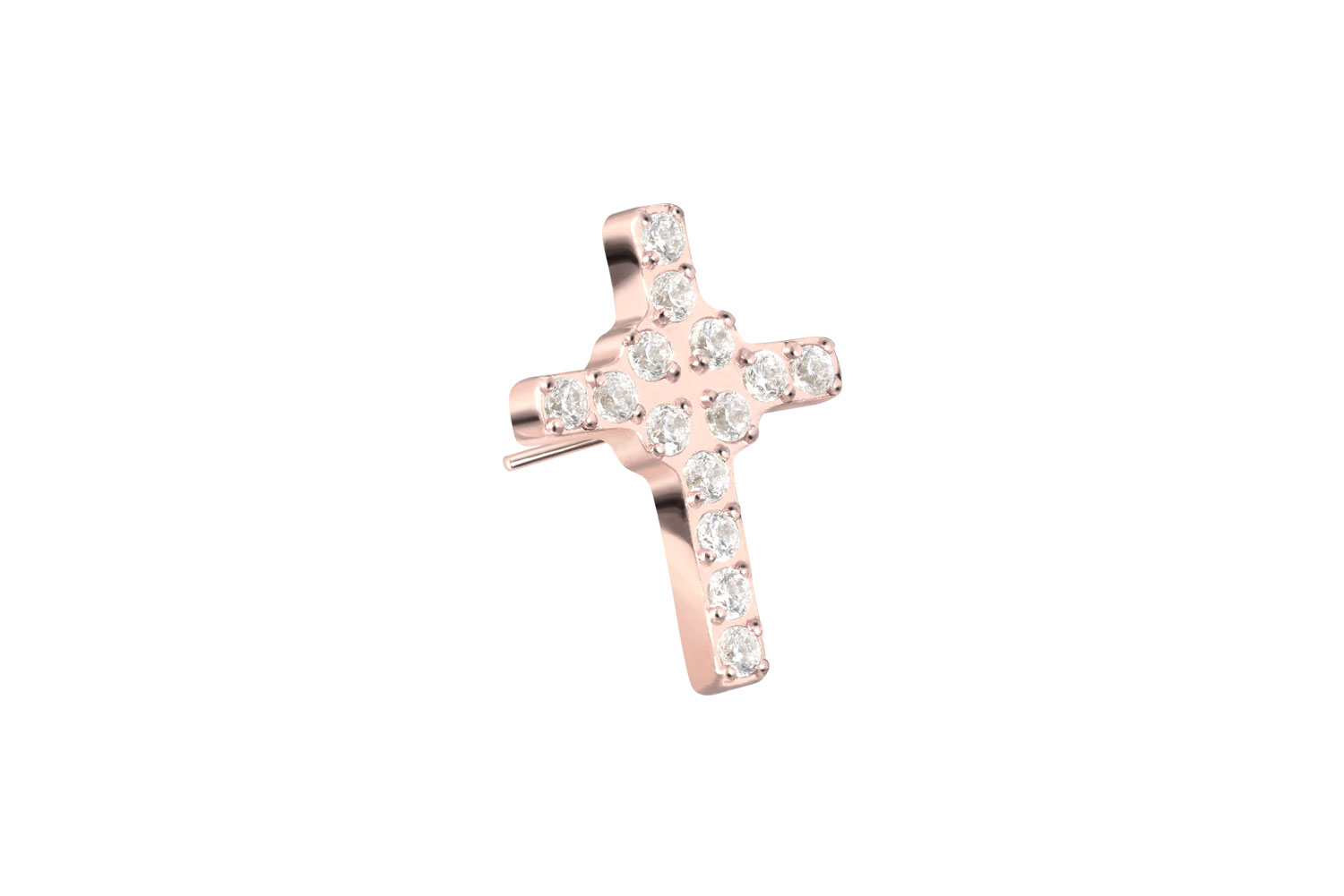 Titan Aufsatz mit Push Pin KRISTALLKREUZ von Piercingline